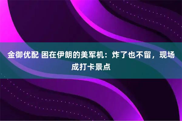 金御优配 困在伊朗的美军机：炸了也不留，现场成打卡景点