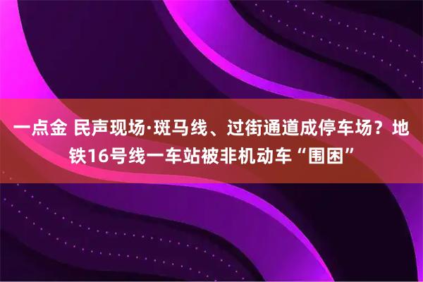 一点金 民声现场·斑马线、过街通道成停车场？地铁16号线一车站被非机动车“围困”